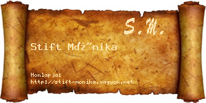 Stift Mónika névjegykártya