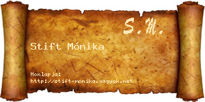 Stift Mónika névjegykártya